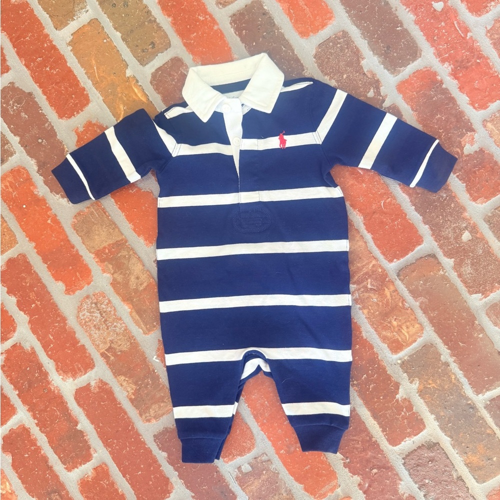 Ralph Lauren Navy and White Striped Bodysuit